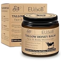 Whipped Tallow Cream für Gesicht & Körper - 100% Grasgefüttertes Rindertalg, Natürlicher Honig & Bienenwachs Feuchtigkeitscreme, Tiefe Hydratation & Pflege, Öl- und Duftfrei, Schnell Absorbierend
