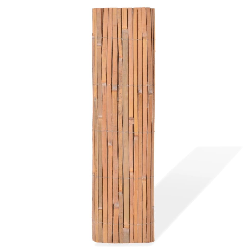 Ogrodzenie bambusowe, 2 sztuki, 100 x 400 cm, ogrodzenie ogrodowe, ochrona przed wzrokiem, na taras, do ogrodu, z naturalnego materiału bambusowego i nierdzewnego wzornictwa, jako dekoracyjna