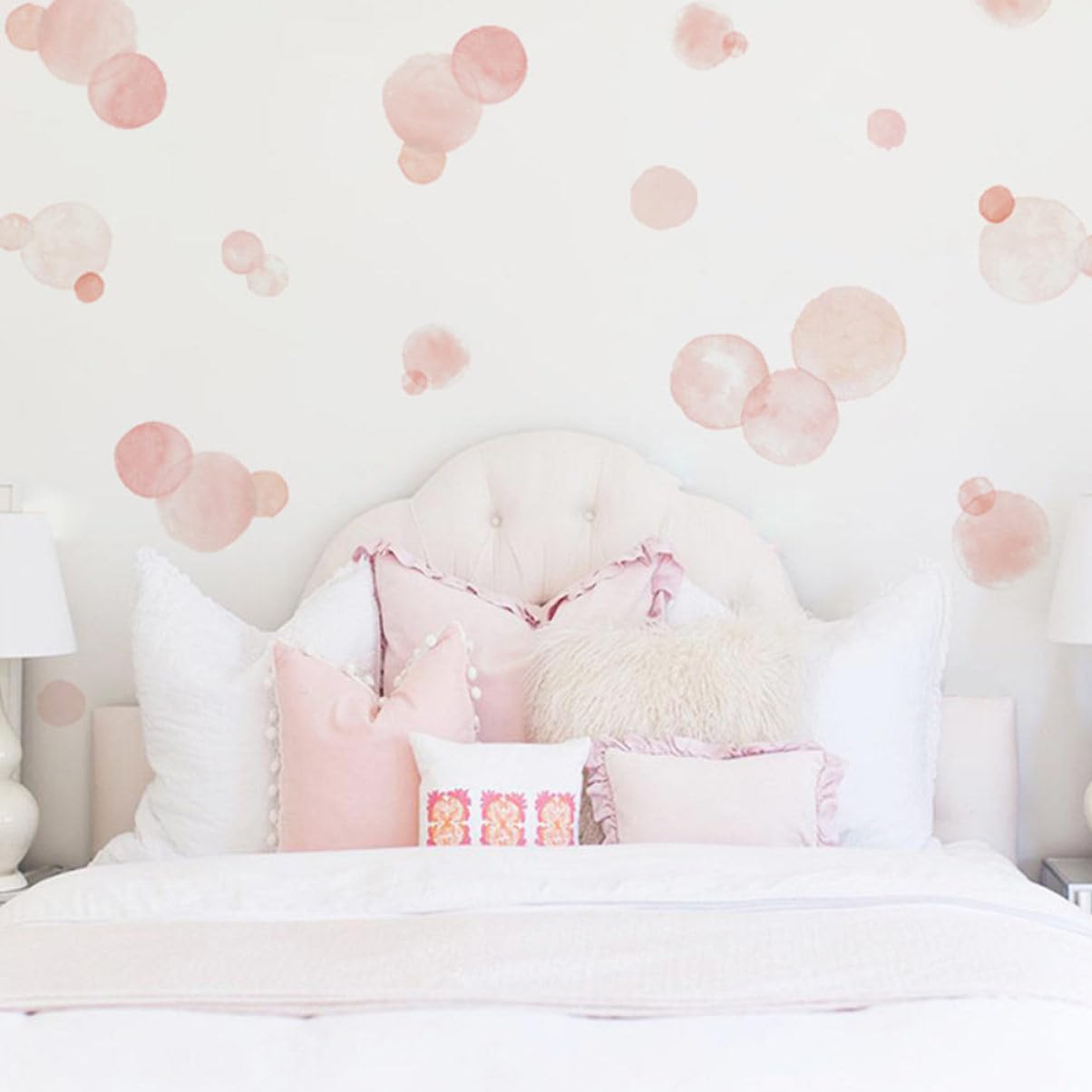 Toyvian 4pezzi Adesivi Murali Rosa Pois Decorazioni Per Camera Dei Facili Da Applicare e Rimuovere Atmosfera Per Stanza Gioco e Nursery