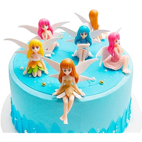 8 Pcs Fairy Flowe Cake Topper Fairy Garden Houses DIY Wedding Cake Decoration Mini Elf Figurine Fairy Figurines Cover
