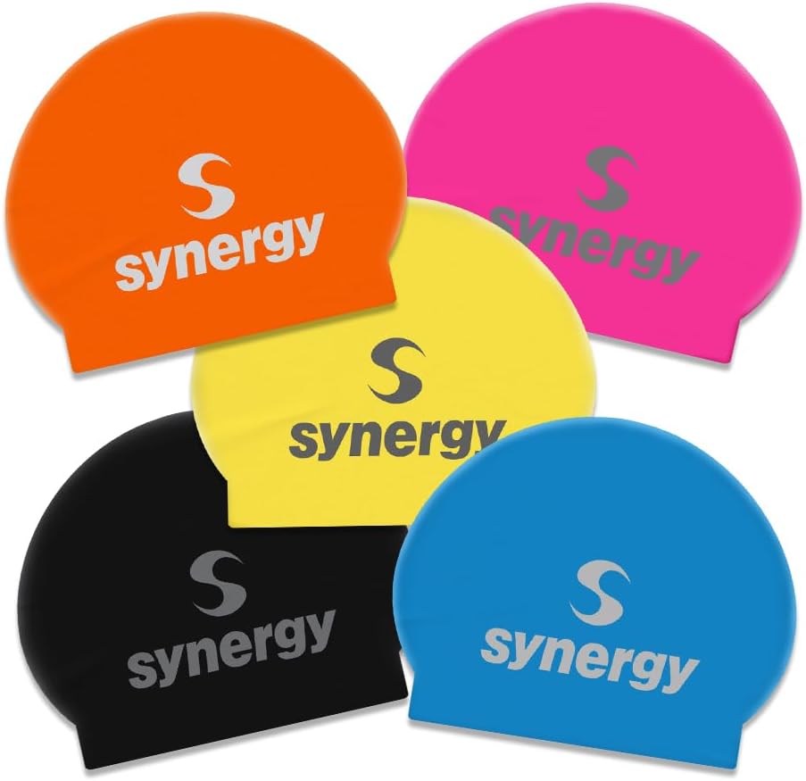 Synergy Latex Swim Caps Combo Pack