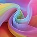 Produktbild BBTO 16 Fuß x 54 Zoll Regenbogen Organza Mehrfarbige Voile Kleid Stoff Phantasie Kostüme Dekorationen