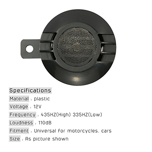 RuleaxAsi 12V 430HZ 110dB Alto-falante alto redondo com buzina para motocicleta carro