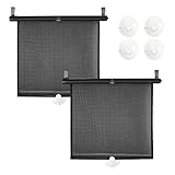 EcoNour Car Window Shades for Baby | 2 Pack Side Window Sun Shade | UV & Sun Glare Protection for Rear Window Shade | Baby Window Sun Shade with Suction Cup | Car Accessories for Kids(14
