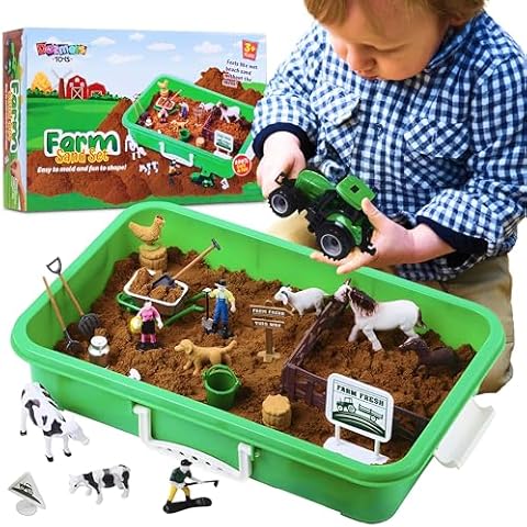 Dazmers Farm Sand Play Set with Animals Cover