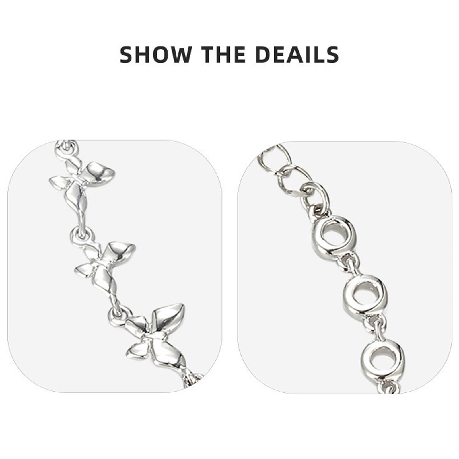 Pulsera de oro blanco de 18 quilates, joyas auténticas, mariposa PT950 Platinum Brazaletes