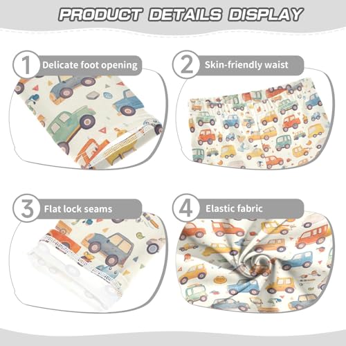 KLL Cartoon Trucks Motorcyles Toddler Girls' Athletic Leggings Fashion High Waisted Dance Pants Gym3