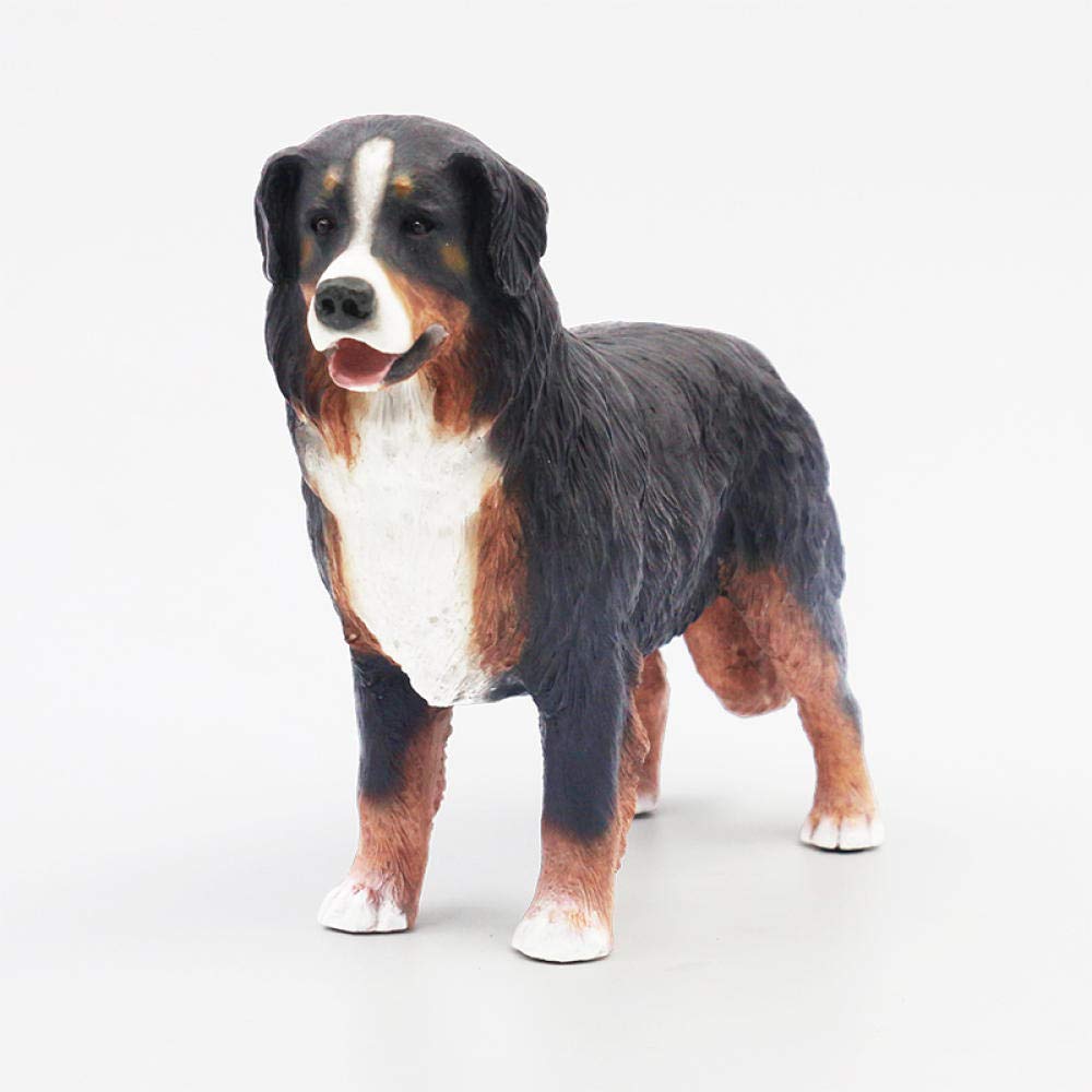 QQYDZSW Statue Stunning Garden Ornament Sculpture Ornaments Statue Bernese Mountain Dog Simulation Dog Model Car Decoration Resin Crafts Collection