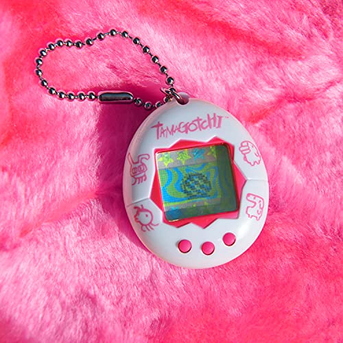 Tamagotchi Electronic Game, White/Pink #TOP4