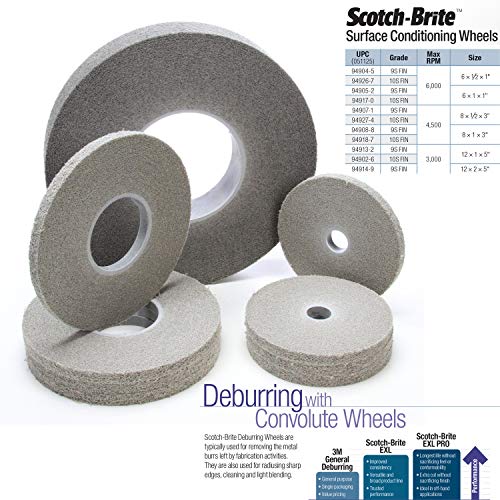 cubitron exl pro deburring wheel - metal deburring finishing and polishing wheel - unitized - 634 x 134 x 134