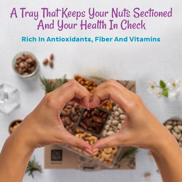 Miniatura 2 de Oh! Nuts Bandeja de nueces seccionadas, almendras, anacardos, cacahuetes, pistachos y nueces, bandeja de regalo de nueces variadas saludables y