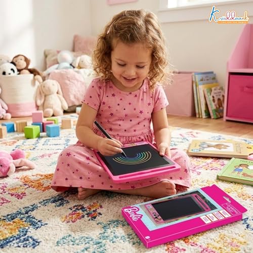 Image of Barbie LCD Writing Tablet for Kids -10-inch Portable Digital Drawing Pad, Pink Electronic E-Writer & Erasable Doodle Board, Eco-Friendly Educational Toy for Girls 3+, One-Key Clear Function
