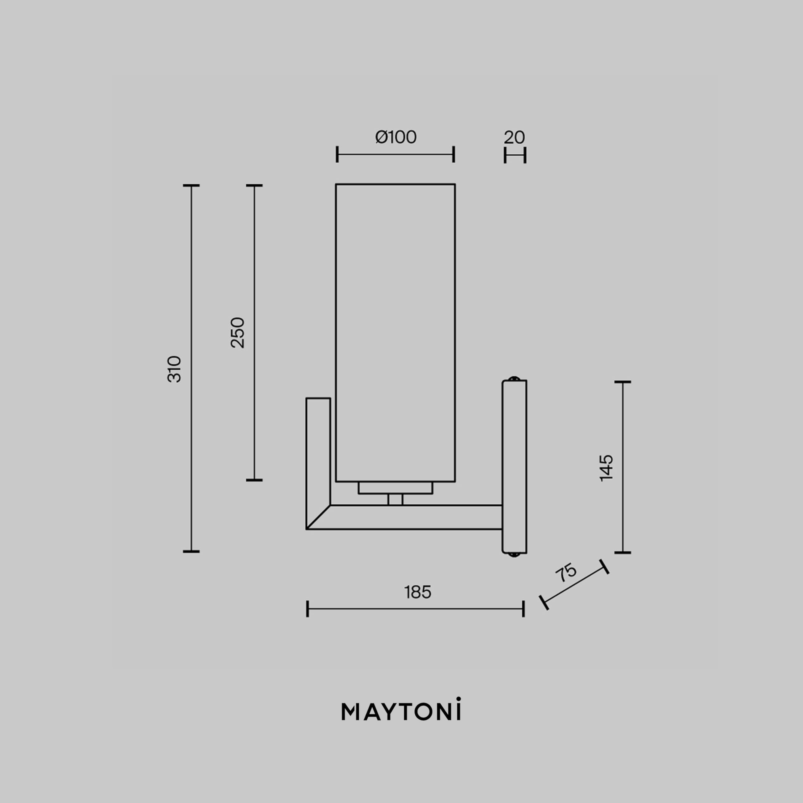 Maytoni Wandlampe BRAVADO | Dekorativ E27 exkl., 40W, Schwarz-Messing