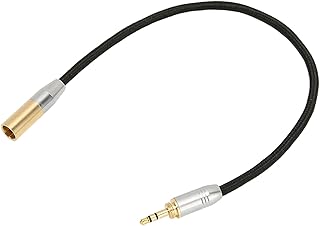 Cabo Adaptador de 3,5 Mm para Mini XLR, Macho de 3,5 Mm para Cabo Adaptador Mini XLR Fêmea de 3 Pinos Com Camada Banhada a Ouro, para Adaptador entre Interface Mini XLR de 3 Pinos e 3,5 Mm ou 6,35 Mm