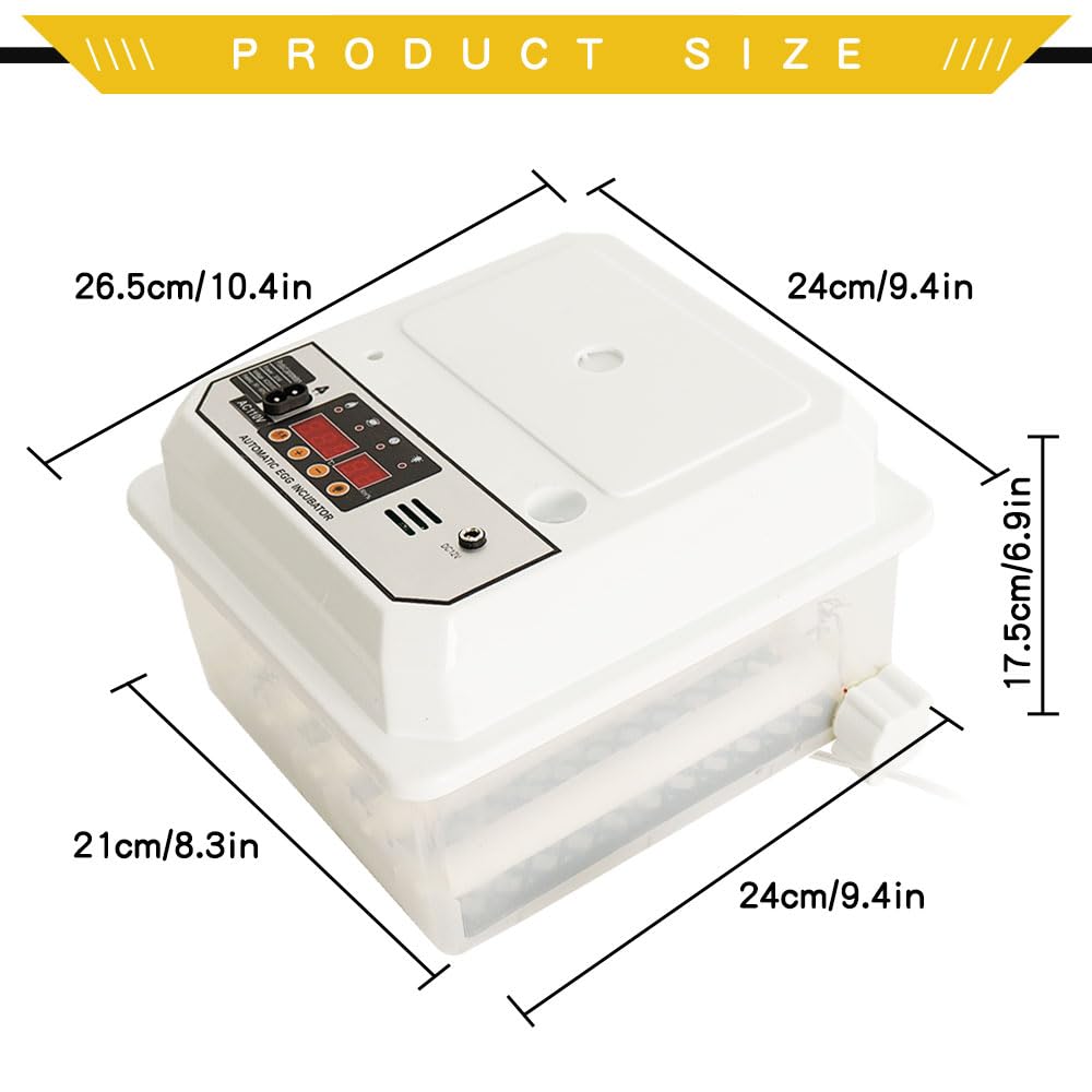 Machgrin 16-Egg Digital Incubator with Auto-Turning & Adjustable Humidity Control, for Chicken/Duck/Quail/Goose Eggs