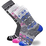 Pure Athlete Kids Ski Socks – Warm Skiing Snowboard Sock for Boys and Girls, Merino Wool