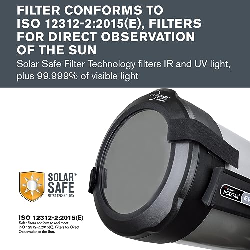 Celestron 94244 EclipSmart Solar Eclipse Telescope Filter – ISO 12312-2 Compliant, Secure Fit with Solar Safe Film, Works with 8” Schmidt-Cassegrain/EdgeHD Telescopes, Black