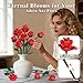 Red Roses Flower Bouquet Building Sets, 670Pcs Artificial Flowers Building Blocks Compatible with Lego Flowers for Adults Christmas Birthday Gifts for Women Mom Valentines Day Gifts