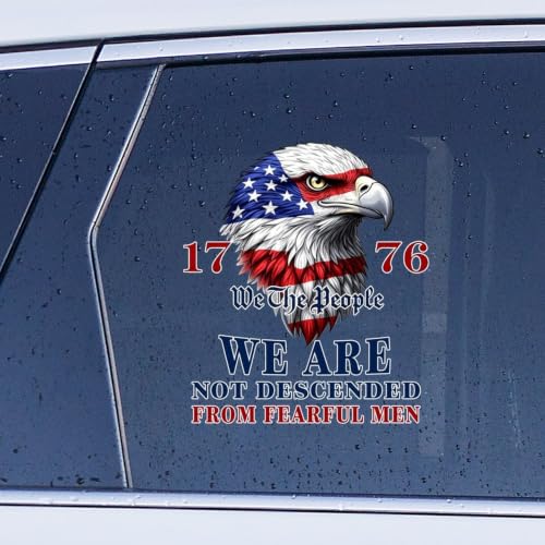 Image of 2pcs We The People 1776 American Bald Eagle Flag Car Decals Patriotic | 250th Anniversary of The United States Sticker Removable Vinyl Decal for Auto Car Truck SUV Trailer Window Vinyl Decal 10 in