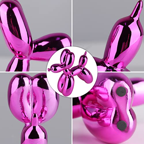 Suruim Shiny Electroplating Balloon Dog Statue Collectible Figurines Art Sculpture Animals Figurine Resin Crafts Living Room Desktop Home Decor Ornament Decorations Modern (Purple,3.9 * 3.9 * 1.6In) #TOP3