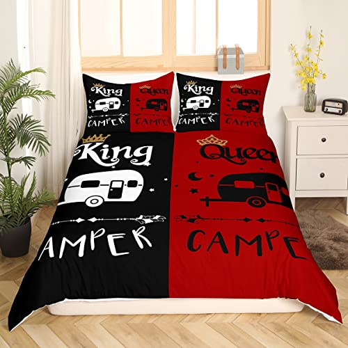 Homewish Camping Bettwäsche Set 135 x 200 Paar Hochzeit Bettbezug König...