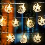 Ramadan Star Moon Castle String Lights, 2 Modes Eid Mubarak String Light Decor Battery Powered , War