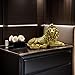 10 Inch Lion Statue Figurine Sculpture Resin Collectible Gifts for Lion Lover Office Home Decor Desk Accessories Decoration Garden Figurines Outdoor Decor Gold