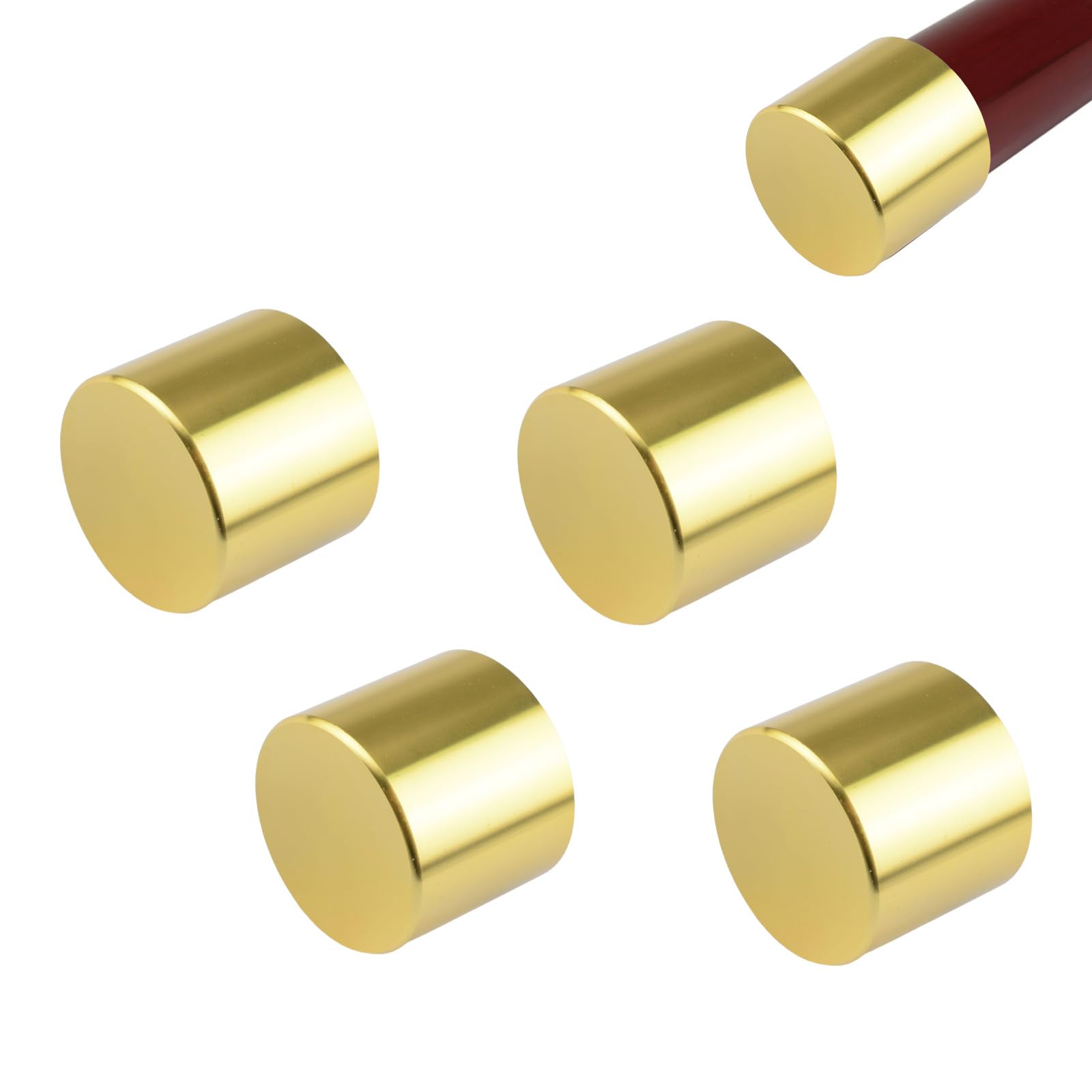 UFURMATE 4Pcs Handrail End Caps, Staircase Steps Round Hand Rail Cover Aluminium Alloy Pipe Plugs Durable Hand Railing Fittings for 45mm/1.77in