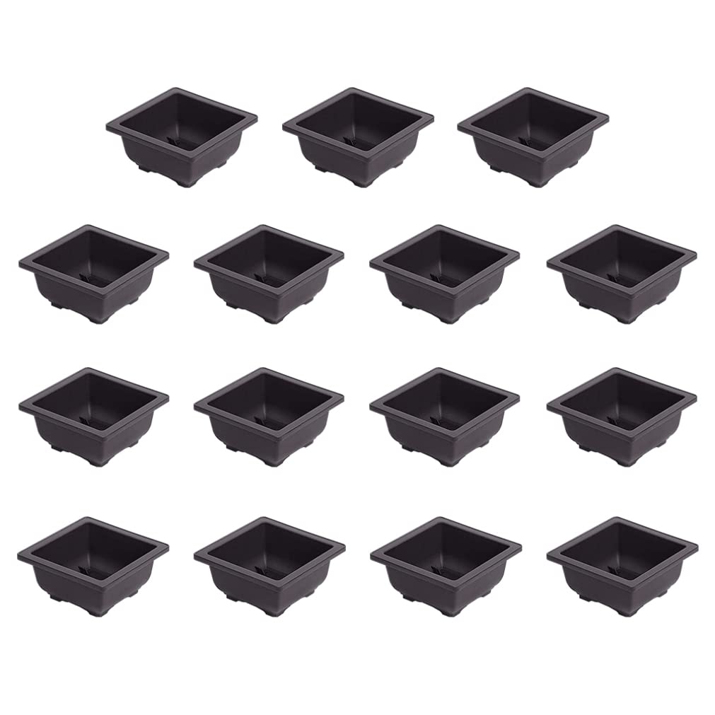 CNAFGBGG Bonsai Training Pot Plastic Square Flower Succulent Growing Nursery Planter 15PCS.
