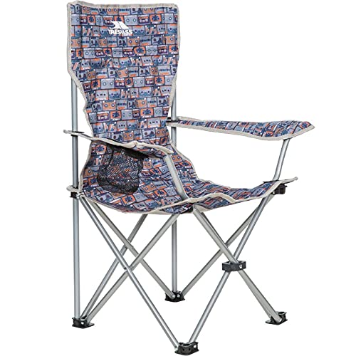 Trespass Kids Camping Chair Joejoe - Childrens Folding Camping Chair, Garden Beach Seat with Carry Bag, Outdoor Printed Deck Chair with Drink Cup Holder