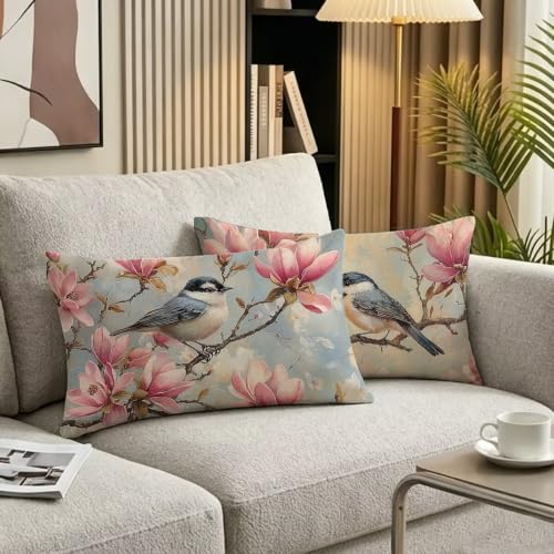 Taie d'oreiller 40x60 cm lot de 2 fleurs - Housse de coussin rectangulaire - 4
