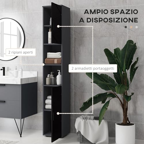 Kleankin Colonna Bagno in Truciolato con 2 Ripiani...