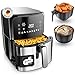 VANDENBERG Freidora de aire caliente - 5,5L - 12 programas - 1700W - Airfryer - Sin aceite&grasa - Cesta para pan&fritura - Revestimiento antiadherente, Pantalla táctil, Cool-Touch