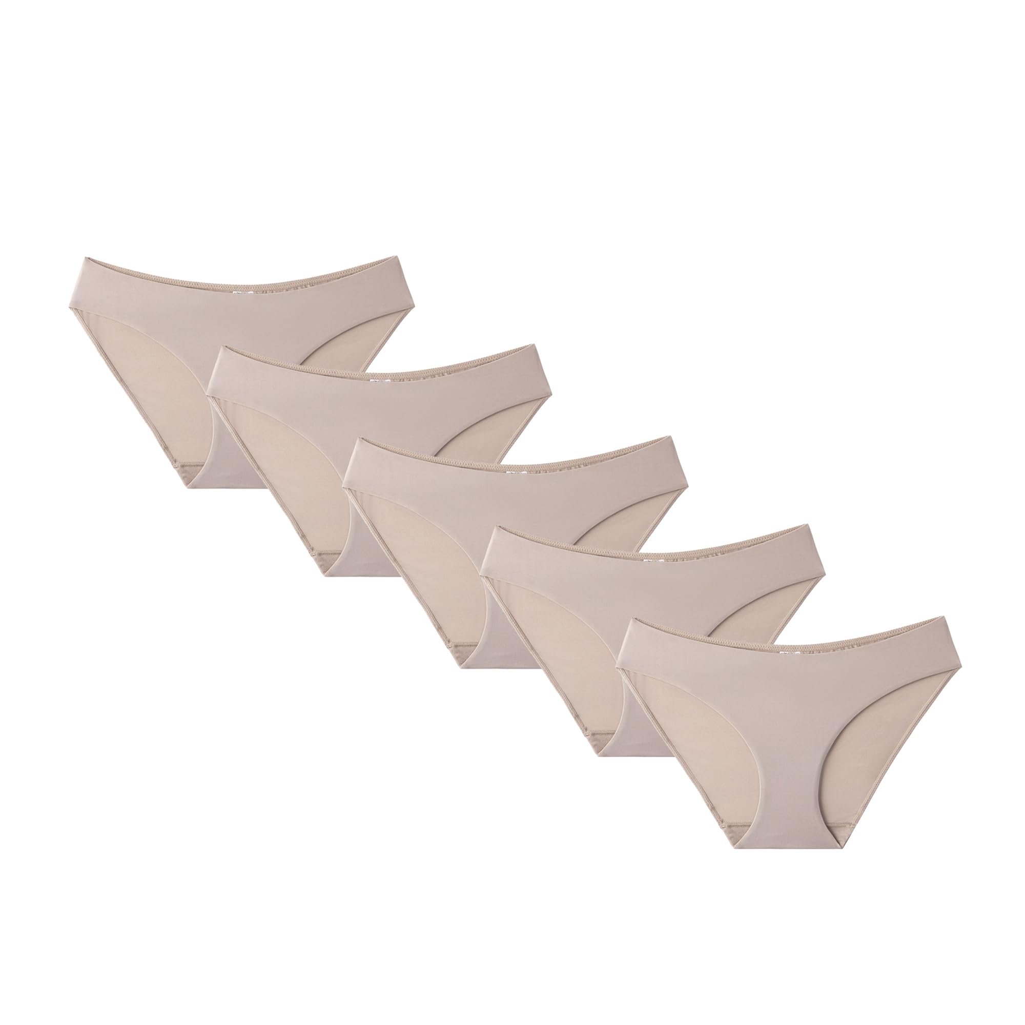 Slip da donna sottili, semplici, multicolore, traspiranti, in vita, tinta unita, in nylon, comodi e morbidi (grigio scuro, 5 pezzi, XL)