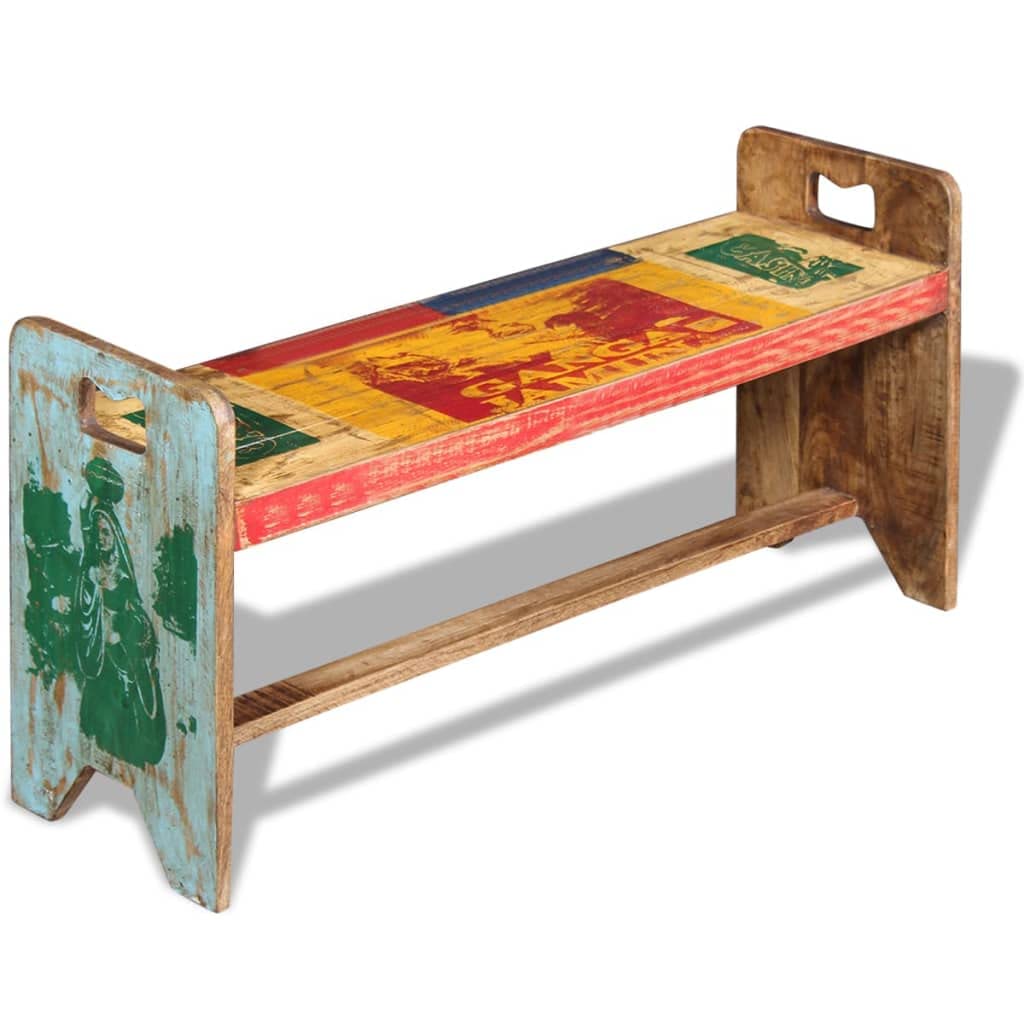 Banco de madera vieja vintage, 100 x 30 x 50 cm, banco de madera, estilo