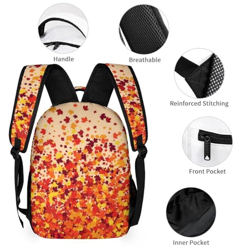 Custom Fall Backpack with Lunch Bag & Pencil Case, 16 Inch Cute Autumn Themed Bookbag, Adjustable Lightweight Large Capacity, Fall Backpacks Set for Kids Girls Boys3