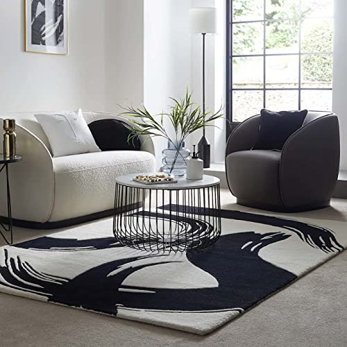 Image of Modern Contemporary Handmade Tufted Woolen Carpet for Living Room Bedroom and Hall Size 6 x 9 Feet Color Multi