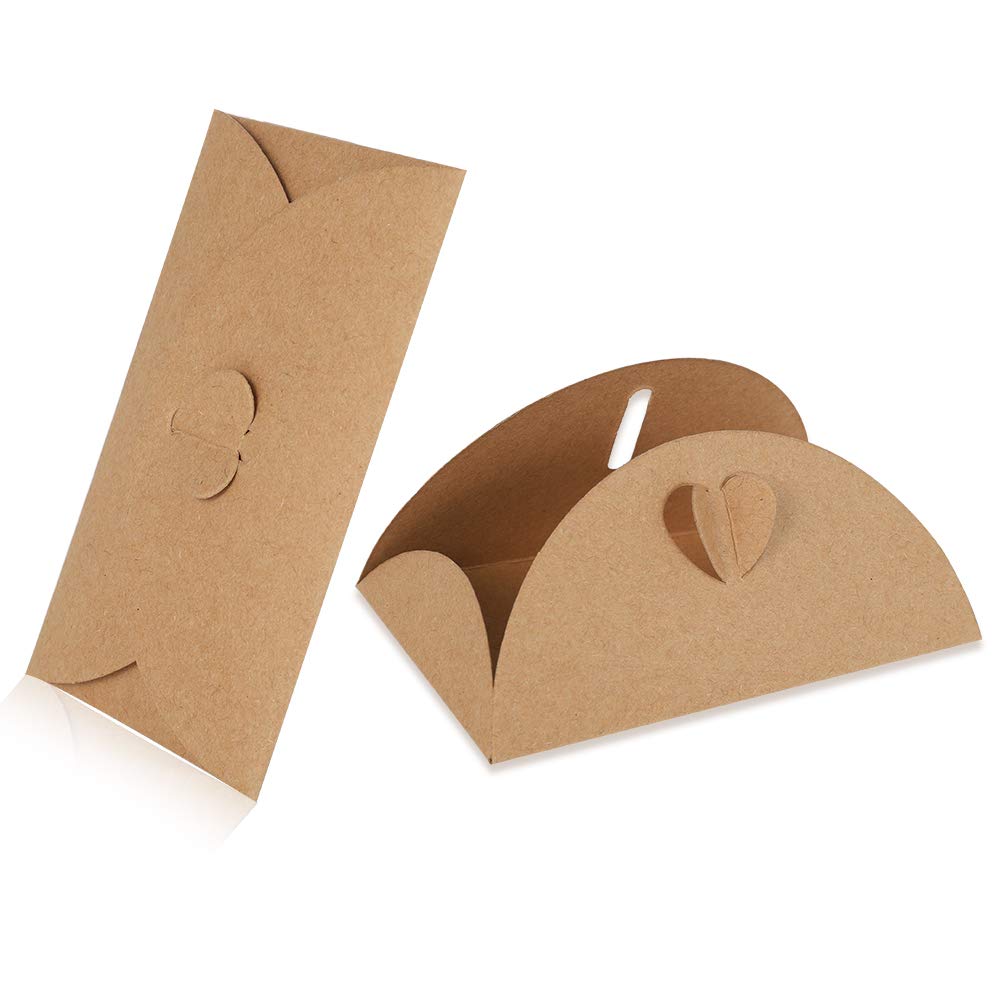 Buste in carta kraft con chiusura a cuore 100 pezzi per auguri di Natale