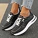 Wedge Sneakers for Women Fashion Retro Classic Casual Trainers Lightweight Platform Glitter Mesh Walking Shoes Everyday Lace Up Sneaker with Side Zipper Non-Slip Tennis Running Shoes Black