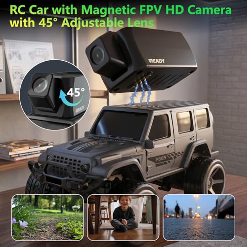 Image of 1 /64 FPV Mini RC Car Truck Camera Toys with LCD Screen for Kids Adults Gift | Remote Control Truck with Magnetic 45 Camera, App Control, 2 Speed, 2.4GHz Indoor Toy Cars, Toy Cars for 6-12 Boys Girls