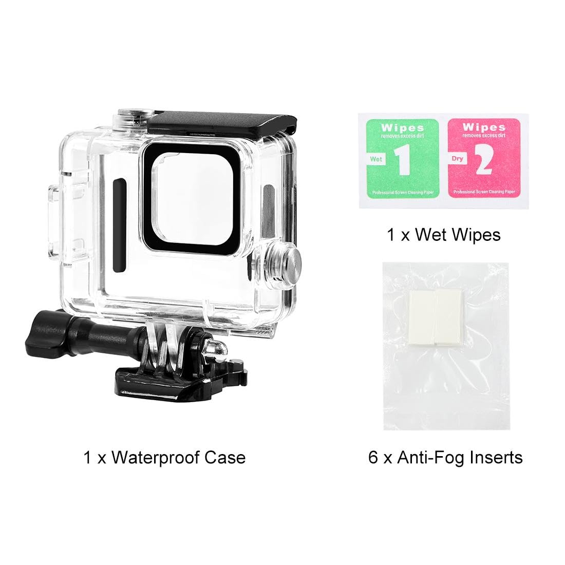 Custodia impermeabile Go Pro HERO, custodia protettiva per immersioni PULUZ 60 m, con fibbia, supporto base e vite HERO 4K versione 2024
