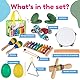 Stoie’s Musikspielzeug Set für Kleinkinder ab 3 Jahren – 34-teiliges Holz Percussion Instrumente Set für Jungen & Mädchen – mit Xylophon, Maracas, Trommel & Becken