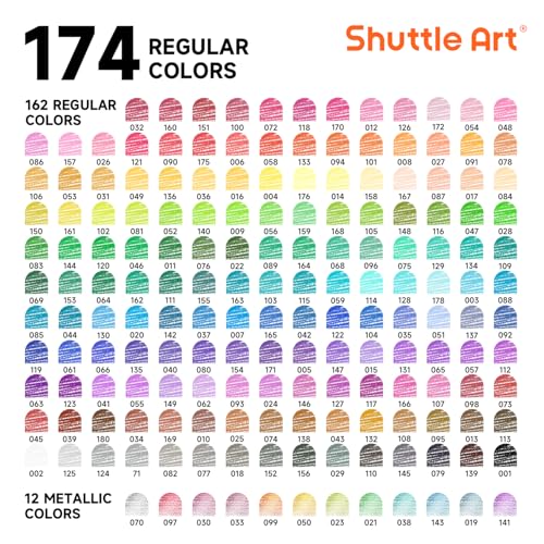 Shuttle Art 174 Colored Pencils Set with 1 Coloring Book, 1 Sketch Pad, 4 Sharpeners - image 3