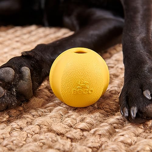 Beco Hundespielzeug - Naturkautschukball zum Apportieren, Spielzeug für Hunde, leicht zu Finden, leuchtende Farben - Gelb