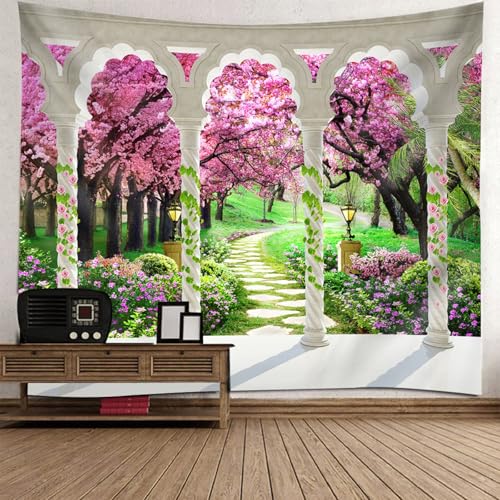 Tapiz de pared para cubrir muros aburridos con paisajes de flores y árboles RDSGYZ