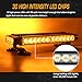 LINKITOM Roof Top LED Strobe Light Bar -Double Side Amber 30 LED Emergency Hazard Safety Warning Flashing Beacon Lighting Bar with Magnetic Base for Snow Plow, Trucks, Construction Vehicles