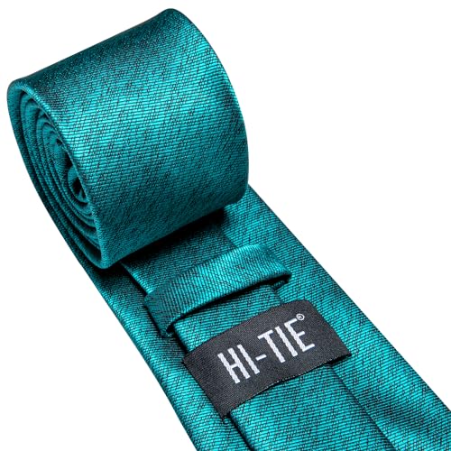 Image of Hi-Tie Mens 70inches Tie Set Extra Long Necktie for Men Cufflinks Handkerchief Big Tall Men Business Wedding