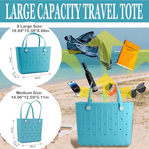 Rubber Beach Tote Bag, Large Waterproof Beach Bag for Pool Boat, Sports, Outdoor Washable Travel Tote Bag3