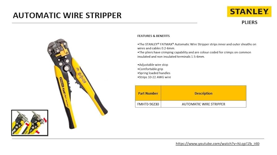 Stanley FMHT0-96230 Wire Stripper, Yellow/Black - Bi Fold
