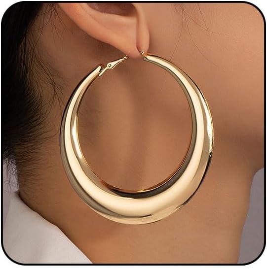 Colorful Large Hoop Earrings for Women Chunky Statement Earrings for Women White Black Red Leopard Hot Pink Earrings Big Hoops Vintage Neon 80s 90s Earrings Chunky Jewelry